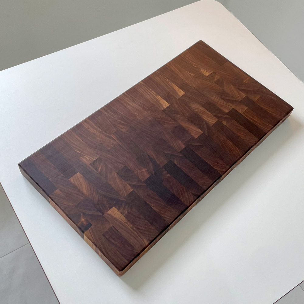 신현공예 월넛 호두 통원목 우드 주방 수제 양면 플레이팅 사각 대형 엔드그레인 나무도마